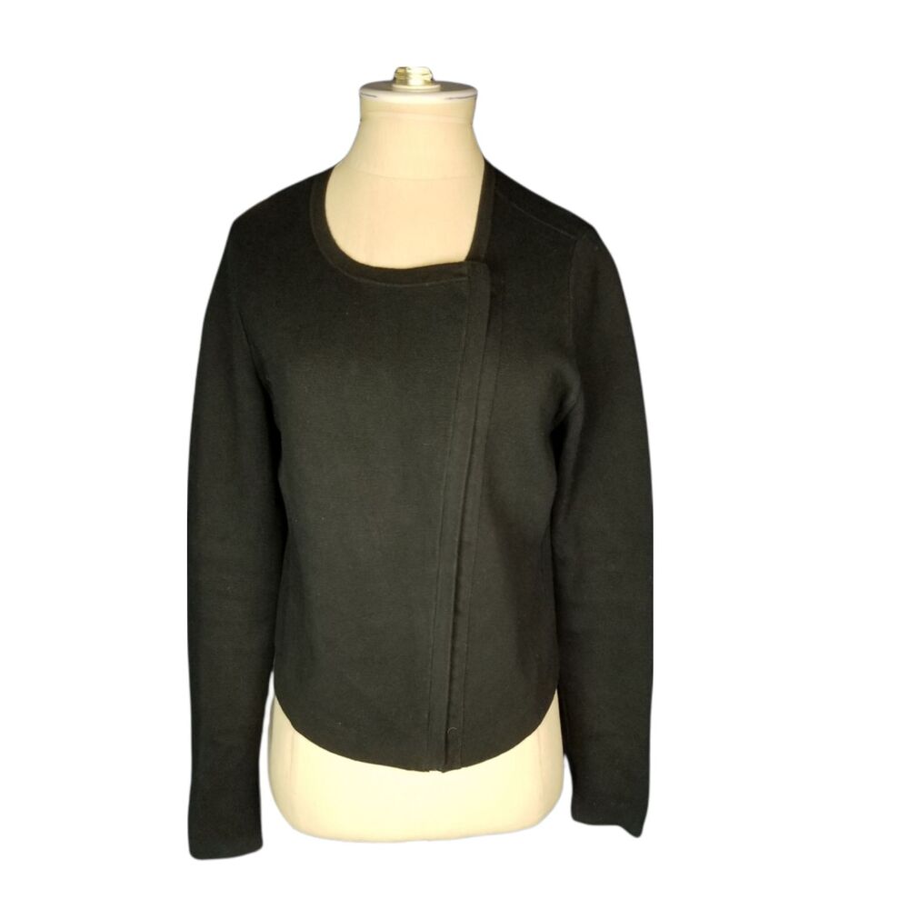 Ann Taylor Loft Black Zip Cardigan Size Small